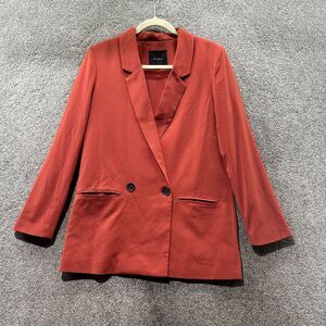 Elodie Blazer Jacket Women Medium Pink Double Breasted Notch Lapel Lined‎ Office